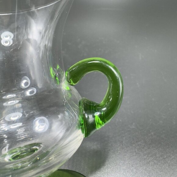 1980s Venetian Glass Small Vase With Applied Handles Toothpick Holder Italian - Picture 6 of 9